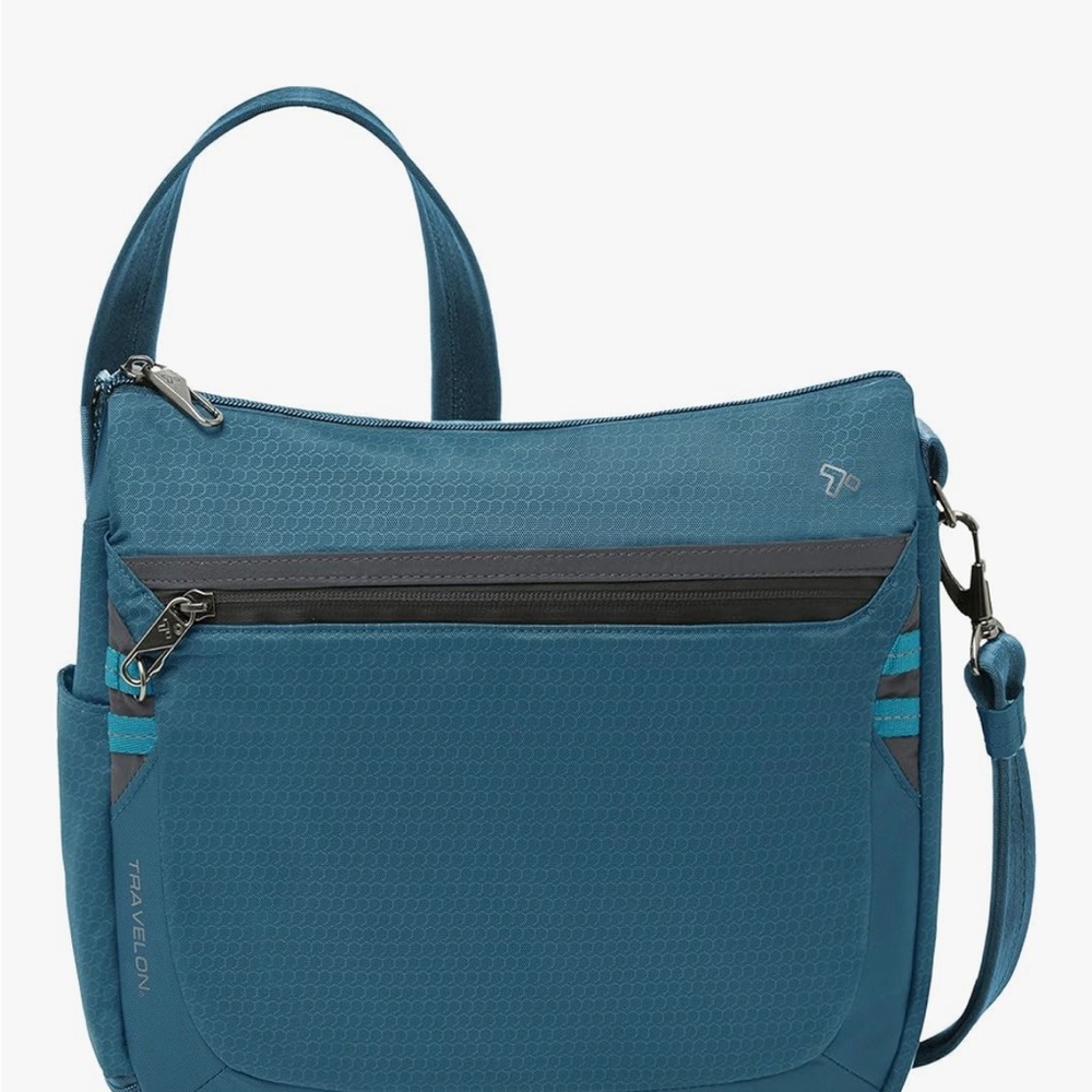 Travelon Teal Shoulder Bag with Black Accents